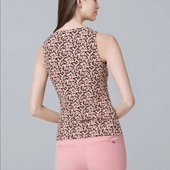 2/$30 White House Black Market Printed Matte-Jersey Layering Shell Small #A0050 - Picture 5 of 11